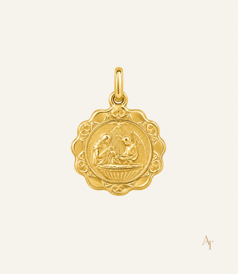 9Kt Yellow Gold Baptism Medal