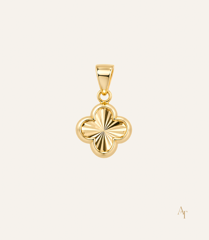9Kt Yellow Gold Four Leaf Clover Pendant