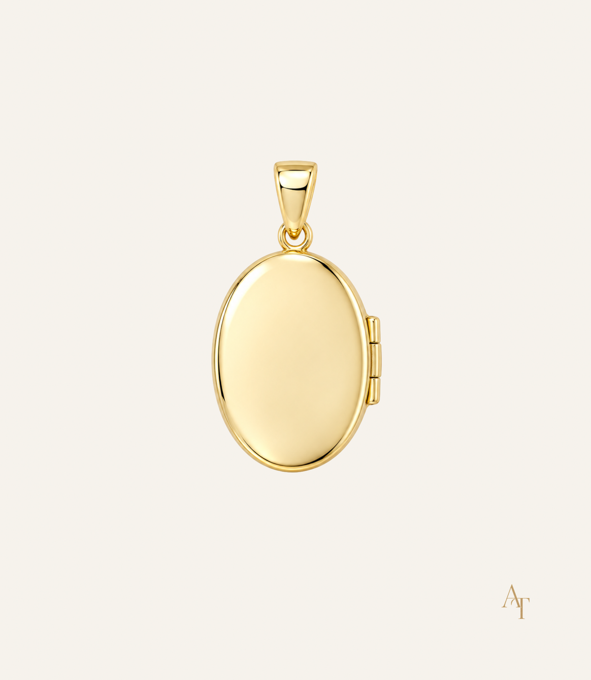 9Kt Yellow Gold Oval Locket Pendant