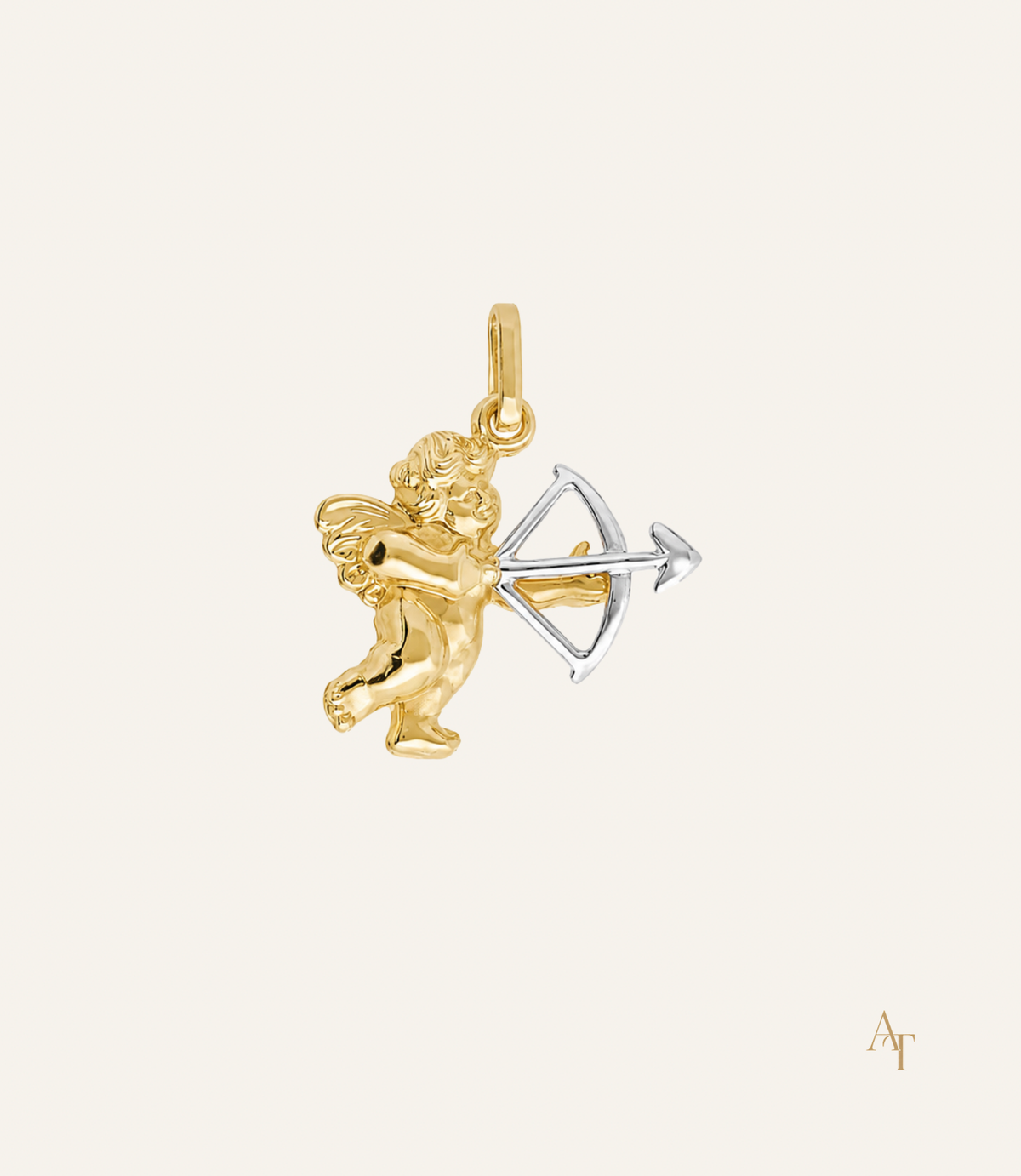 9kt Gold Two Tone Cupid Pendant