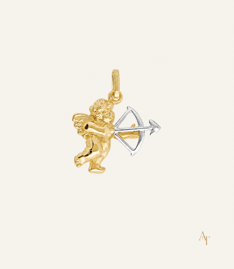 9kt Gold Two Tone Cupid Pendant