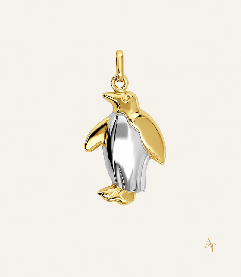 9Kt Two Tone Yellow & White Gold Penguin