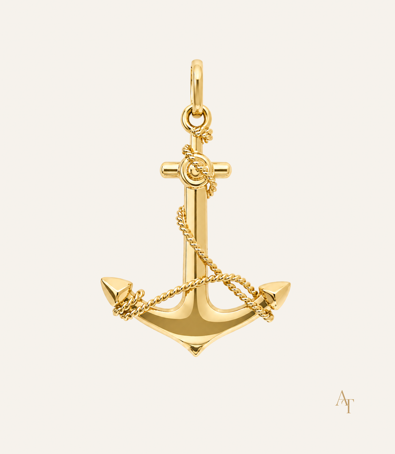 9Kt Yellow Gold Anchor Pendant