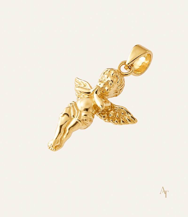 9Kt Yellow Gold Baby Angel Pendant