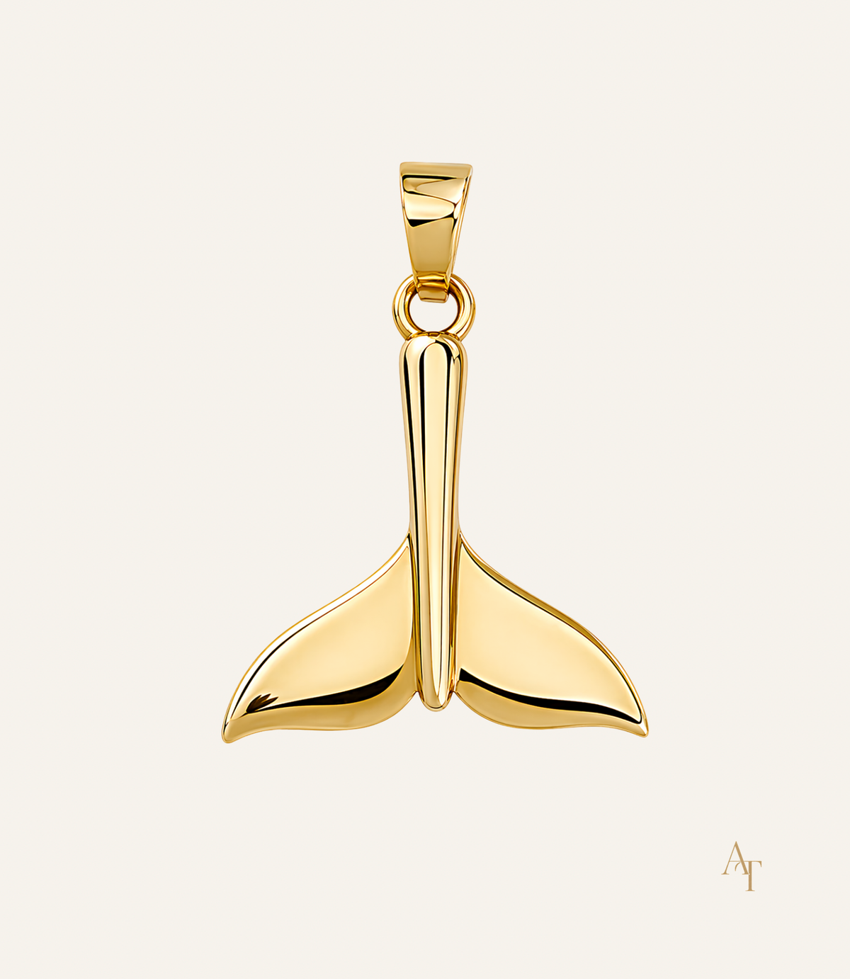9Kt Yellow Gold Whale Tale Pendant