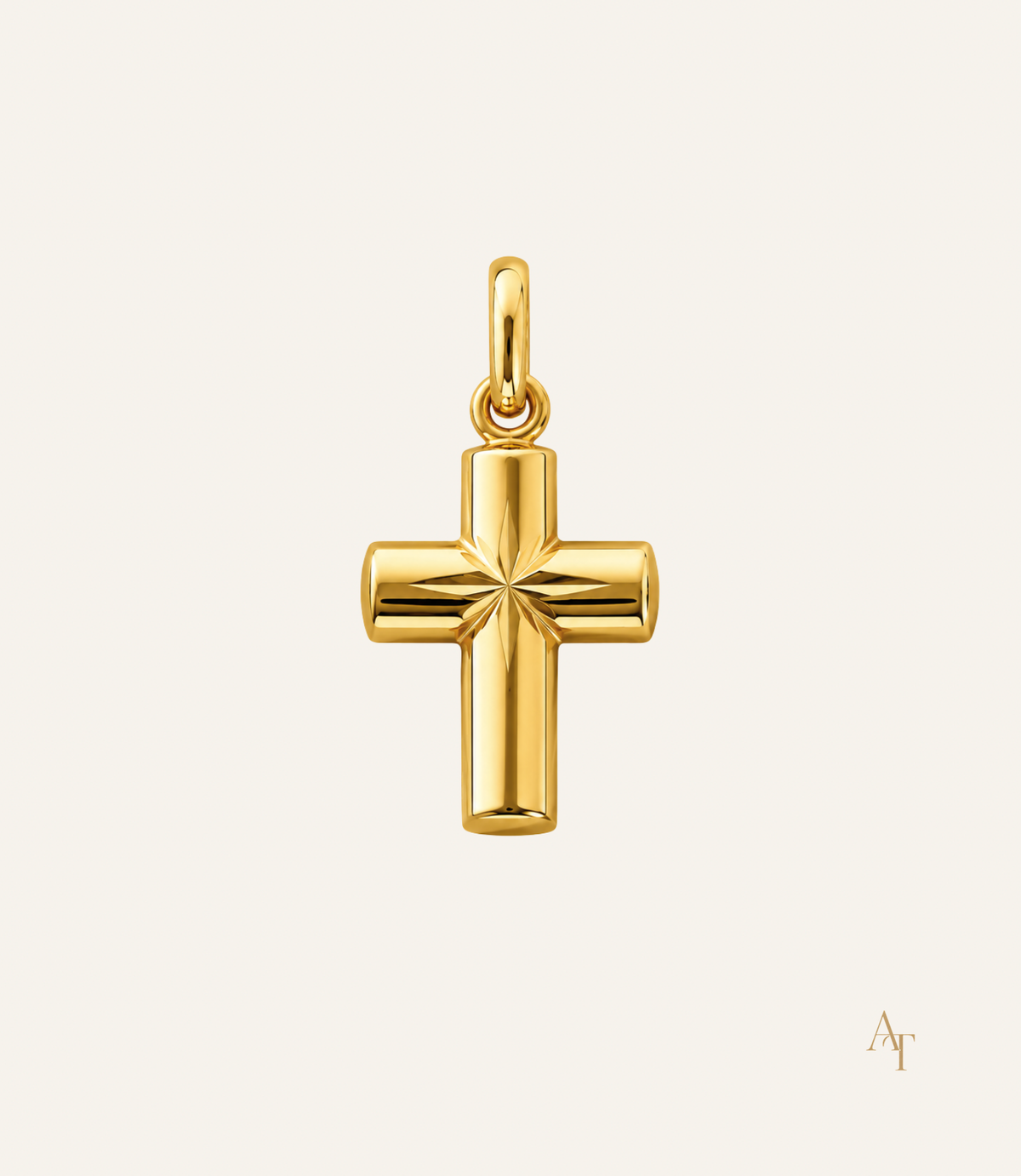 9kt Yellow Gold Finely Engraved Cross