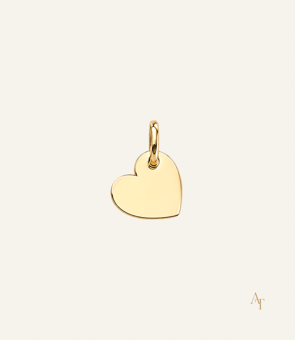 9Kt Yellow Gold Heart Disc Pendant
