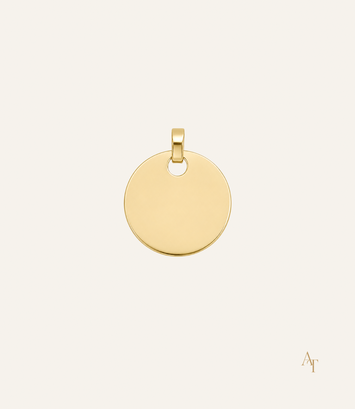 9Kt Yellow Gold Plain Round Disc Pendant
