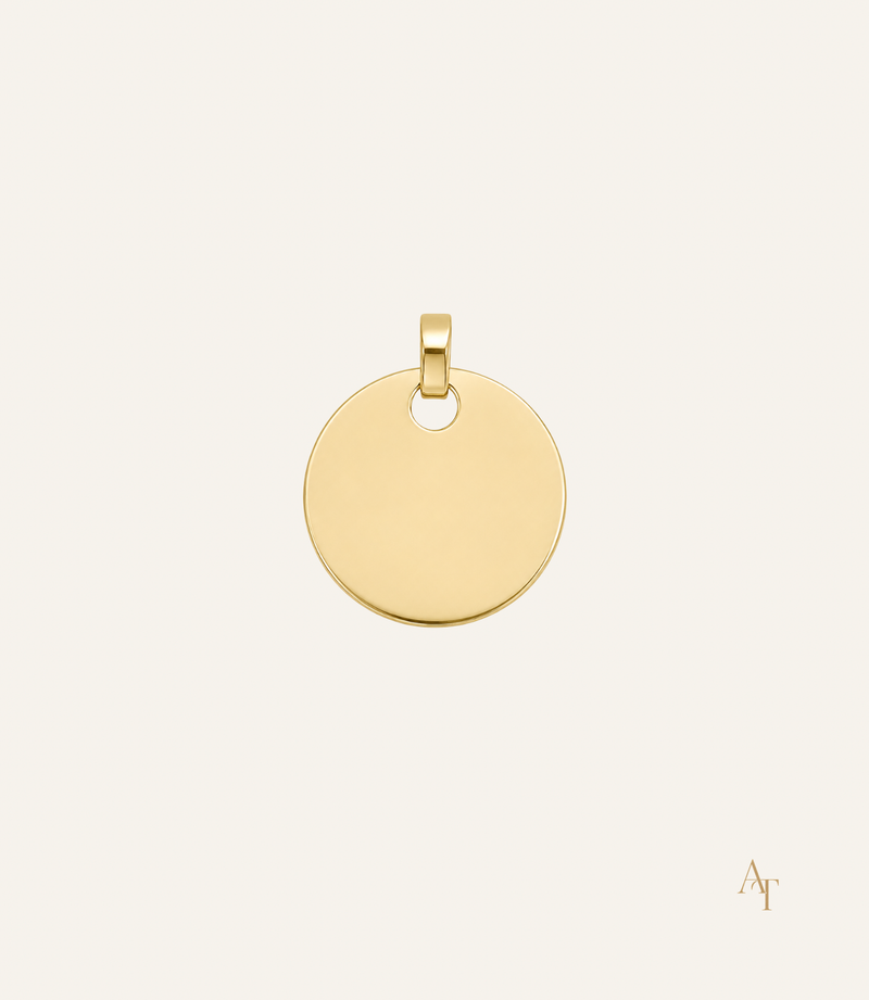 9Kt Yellow Gold Plain Round Disc Pendant