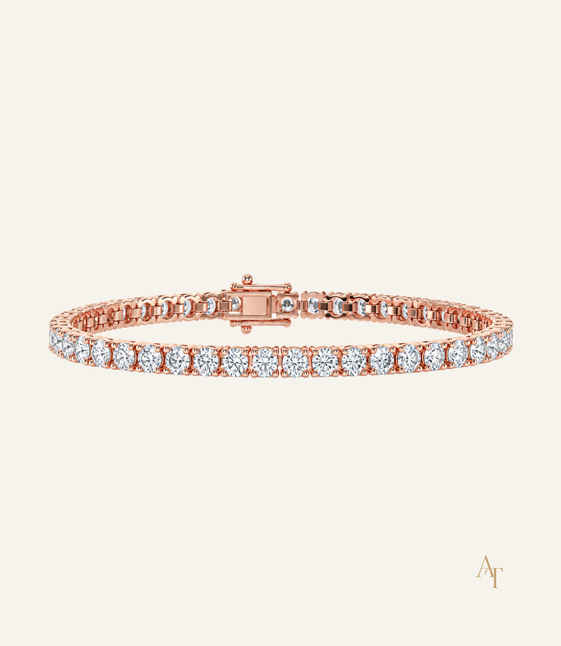 9kt Rose Gold Tennis Bracelet set with 7.00 ct Lab-Grown Diamonds