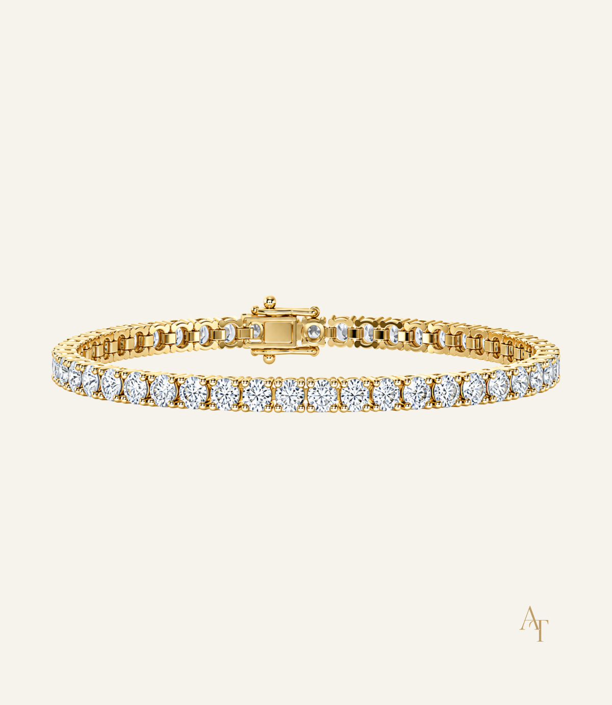 9kt Yellow Gold Tennis Bracelet set with 7.00 ct Lab-Grown Diamonds