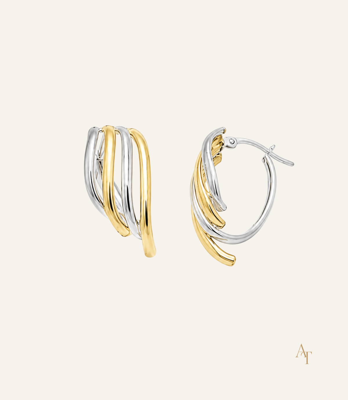 9KT Two Tone Gold Fancy Earrings