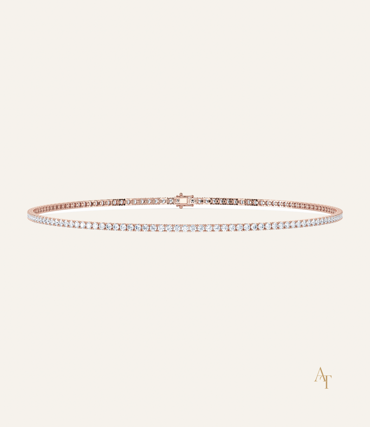 9KT Rose Gold 1.3mm Tennis Bracelet