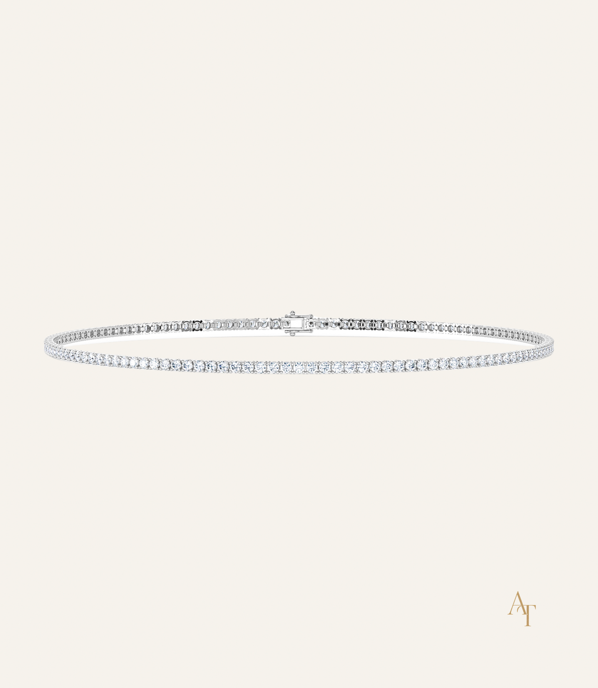 9KT White Gold 1.3mm Tennis Bracelet